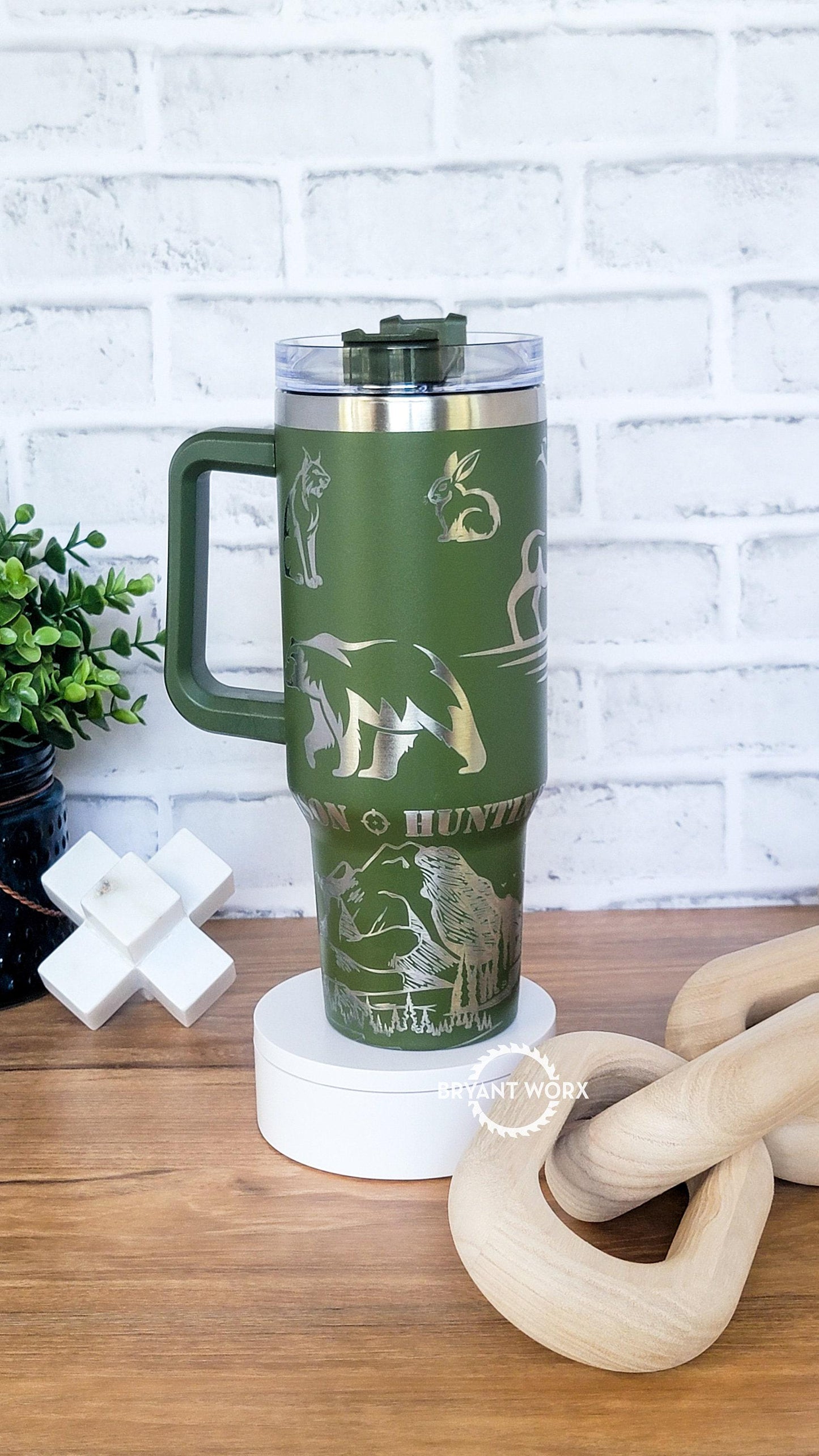 Hunting Season Full Wrap| Engraved 40oz Tumbler with Handle | Custom Engraving