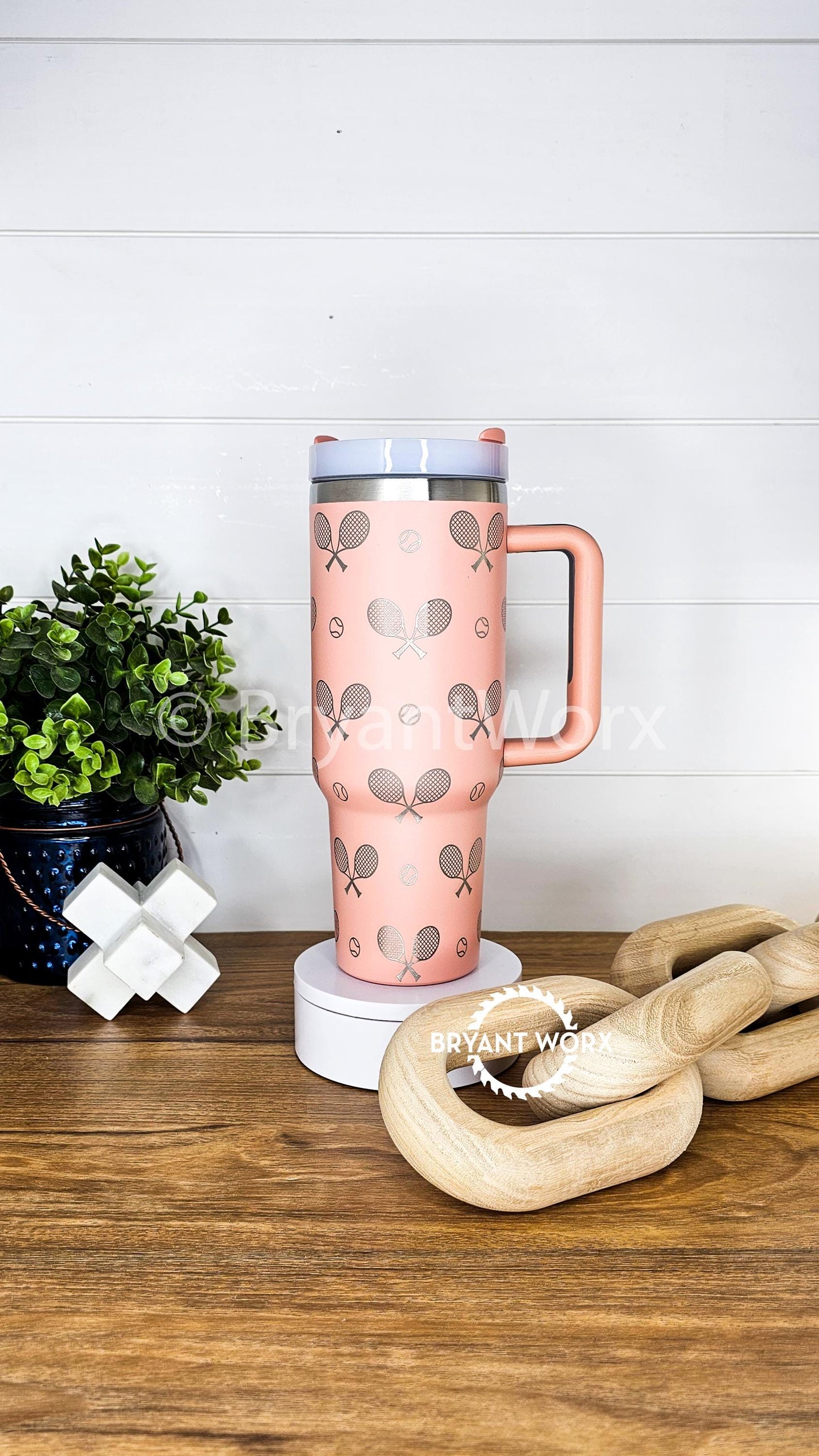 Tennis Full Wrap | Engraved 40oz Tumbler with Handle | Tennis Era | Racket | Tennis Ball | Tennis Lover | Tennis Gift | Player | Coach|Sport