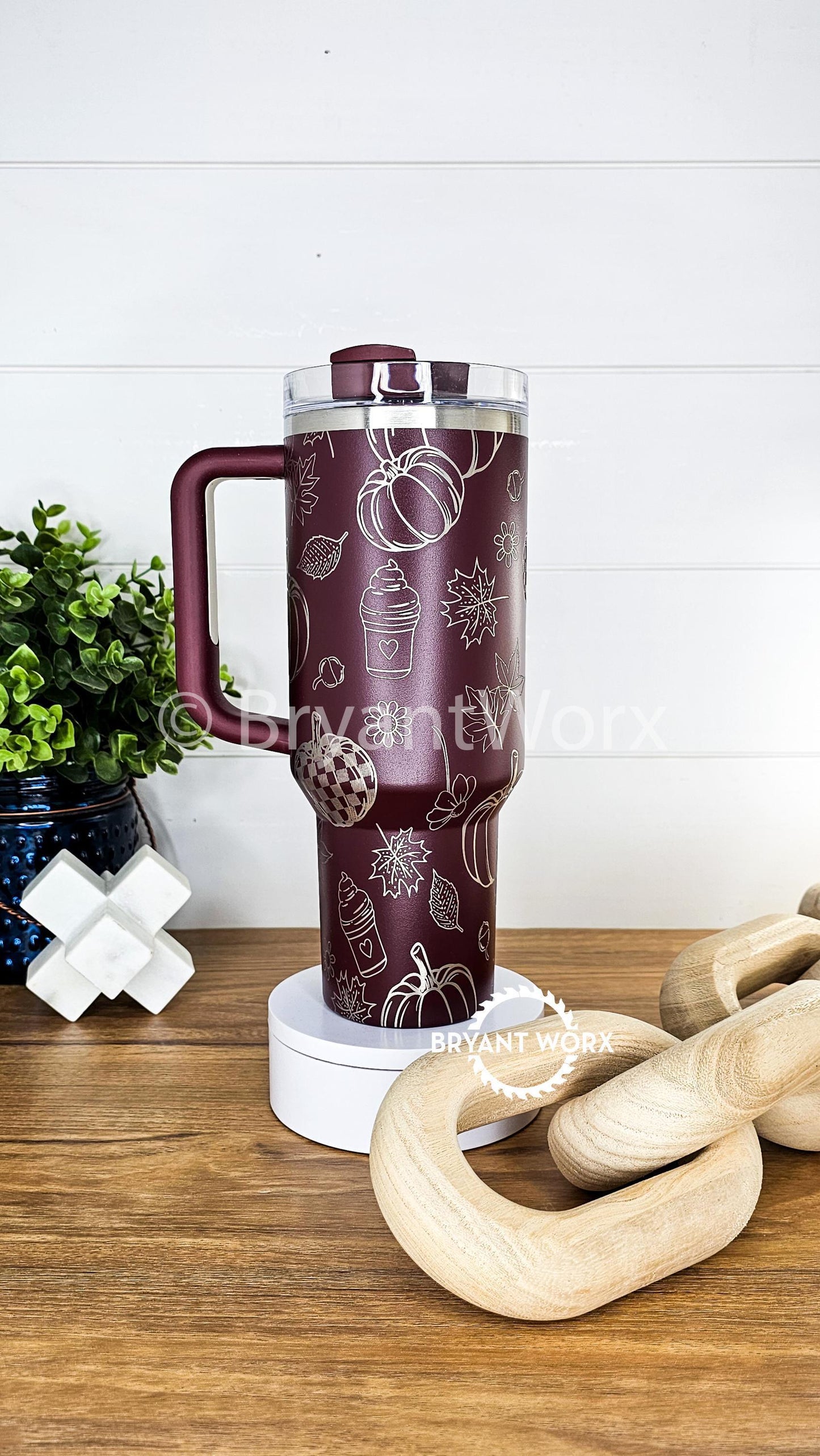 Fall Vibes Full Wrap | Engraved 40oz STANLEY with Handle | Fall | Coffee | Trick or Treat | Autumn | Starbucks | Pumpkin Spice