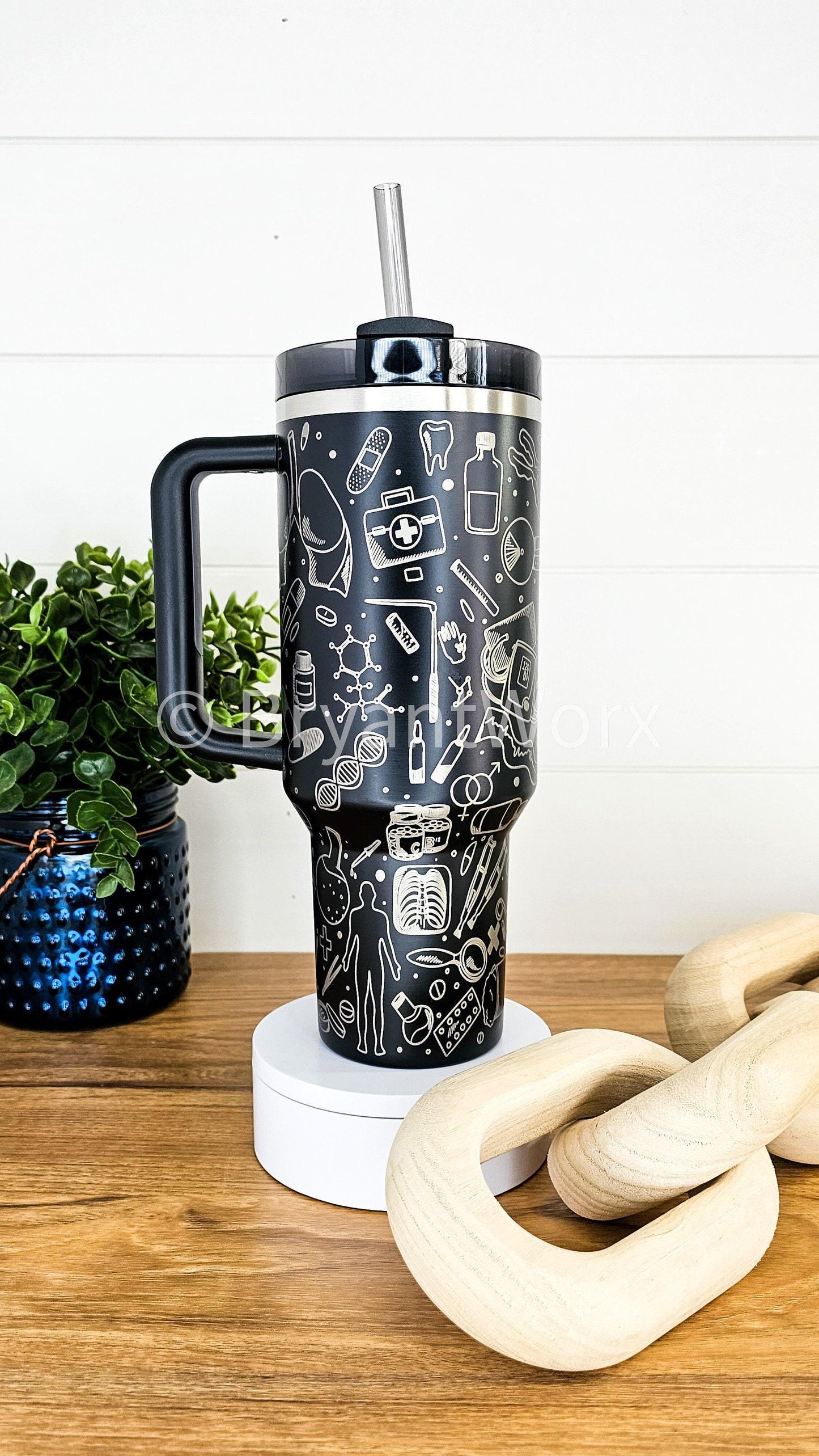 STANLEY Medical Full Wrap | Engraved 40oz STANLEY with Handle |Custom Engraving| Doctor | Nurse | Hospital | RN | Nurse Gift | Graduate Gift
