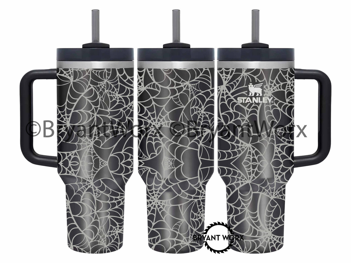 Spooky Spider Web Full Wrap | Engraved 40oz STANLEY with Handle | Scary | Halloween | Trick or Treat | BOO | Haunted | Fall | Spooky Season