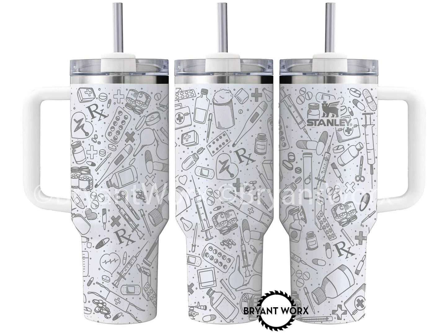 STANLEY Pharmacy Full Wrap | Engraved 40oz STANLEY with Handle |Custom Engraving| CPhT | Pharmacist | Hospital | Gift | Graduate Gift