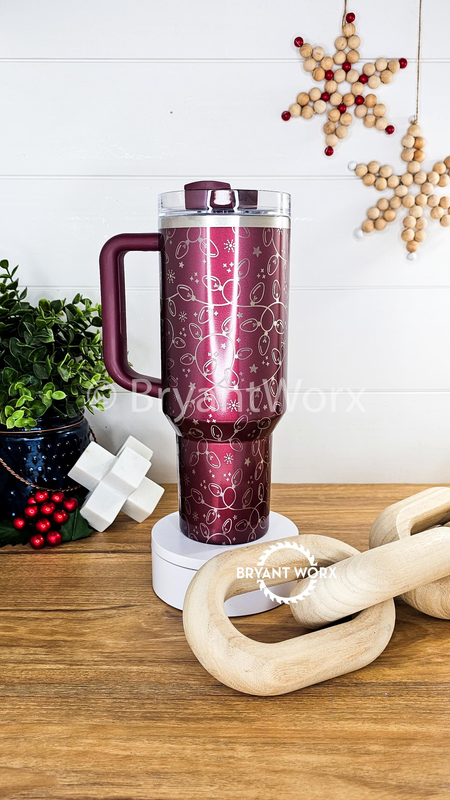 Christmas Lights | Engraved STANLEY | Custom | Holly | Jolly | Christmas Gift | Christmas Stanley | Happy Holidays | 40oz 30oz 20oz