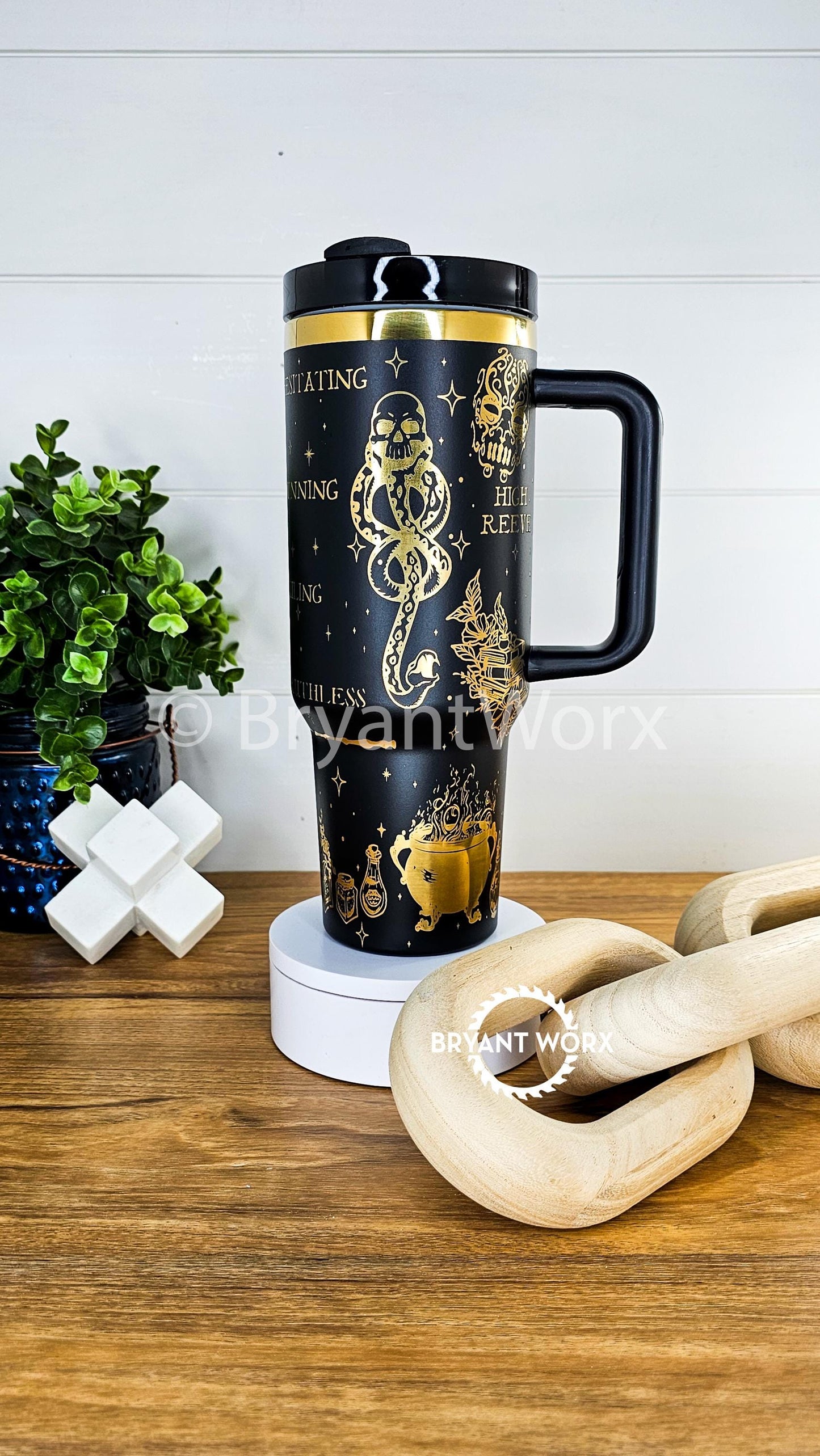 Magic Romance | Engraved 40oz Tumbler with Handle | Custom Engraved | Fantasy | Book Lover's | Broom | Manacle