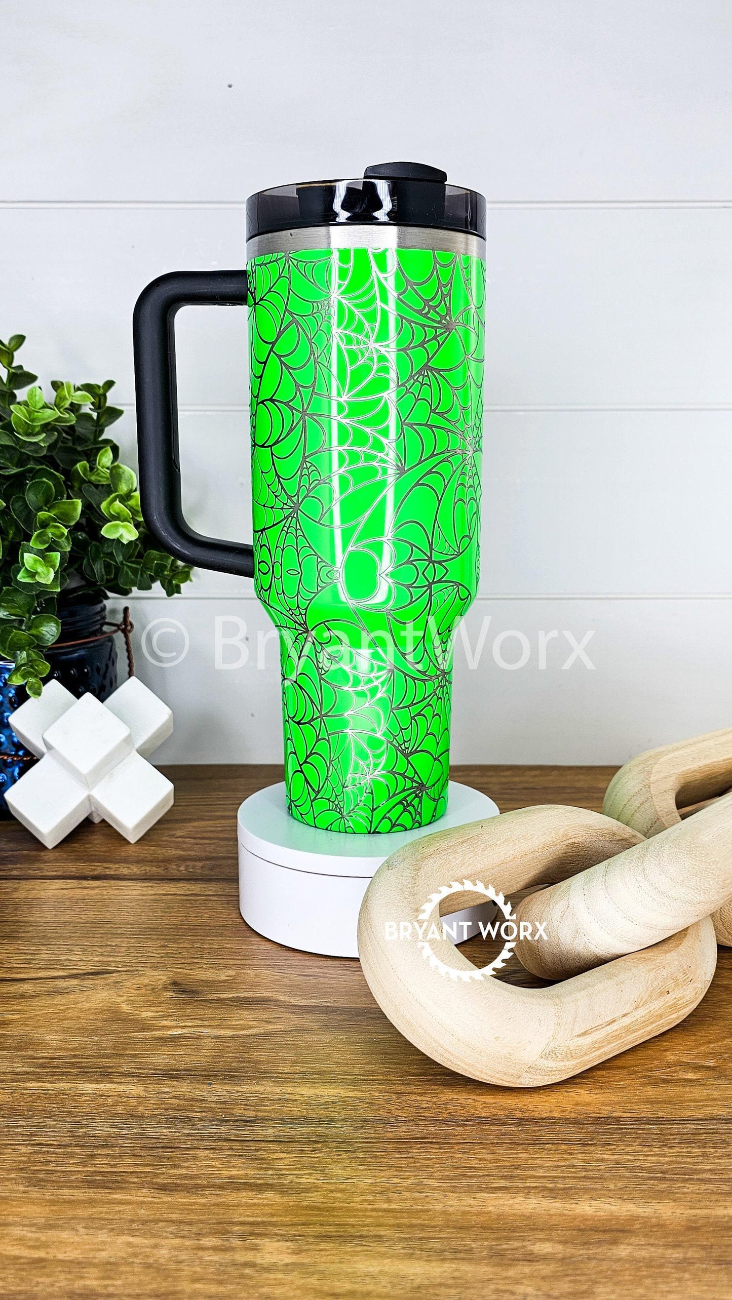 Spooky Spider Web Full Wrap | Engraved 40oz STANLEY with Handle | Scary | Halloween | Trick or Treat | BOO | Haunted | Fall | Spooky Season