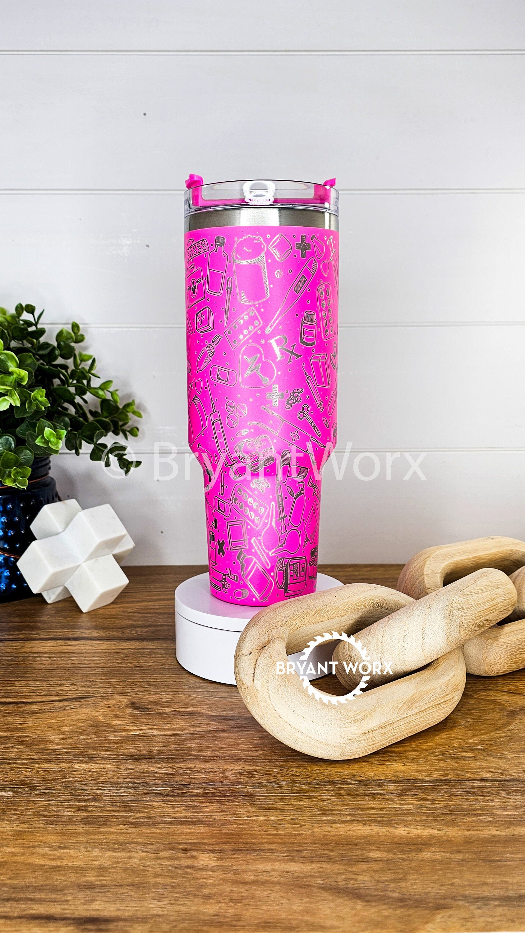 Pharmacy Full Wrap | Engraved 40oz Tumbler with Handle |Custom Engraving| CPhT | Pharmacist | Hospital | Pharmacist Gift | Graduate Gift