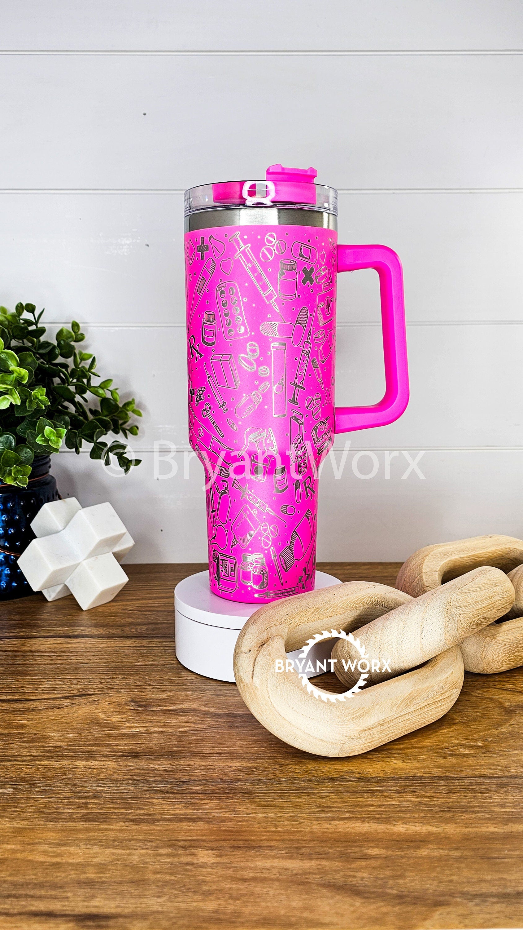 Pharmacy Full Wrap | Engraved 40oz Tumbler with Handle |Custom Engraving| CPhT | Pharmacist | Hospital | Pharmacist Gift | Graduate Gift
