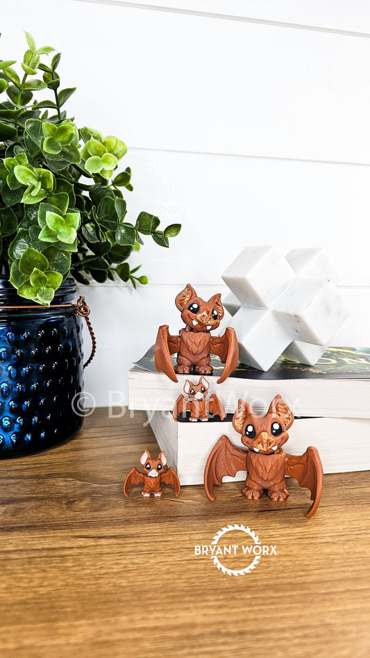 Bat Toy | Articulated 3D Print | Kids Toy | Animal Gift | Vampire Bat | Cute Bat | Bat Babies | Desk Pet | Halloween