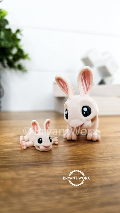 Rabbit Toy or Keychain | Bunny | Articulated 3D Print | Kids Toy | Animal Gift | Cotton Tail | Cute Bunny | Easter Basket | Christmas Gift