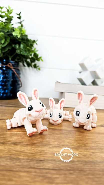 Rabbit Toy or Keychain | Bunny | Articulated 3D Print | Kids Toy | Animal Gift | Cotton Tail | Cute Bunny | Easter Basket | Christmas Gift