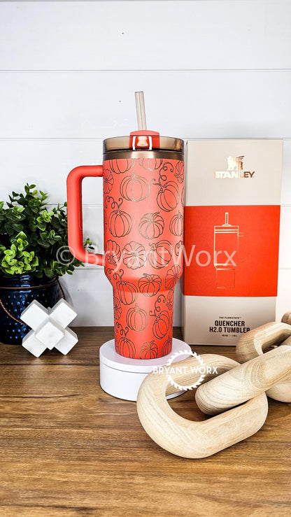 Pumpkin Patch Full Wrap | Engraved 40oz STANLEY with Handle | Scary | Halloween | Trick or Treat | BOO | Haunted | Fall | Spooky Season
