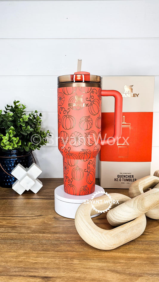Pumpkin Patch Full Wrap | Engraved 40oz STANLEY with Handle | Scary | Halloween | Trick or Treat | BOO | Haunted | Fall | Spooky Season