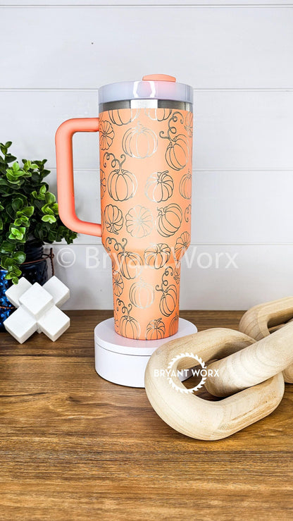 Pumpkin Patch Full Wrap | Engraved 40oz STANLEY with Handle | Scary | Halloween | Trick or Treat | BOO | Haunted | Fall | Spooky Season