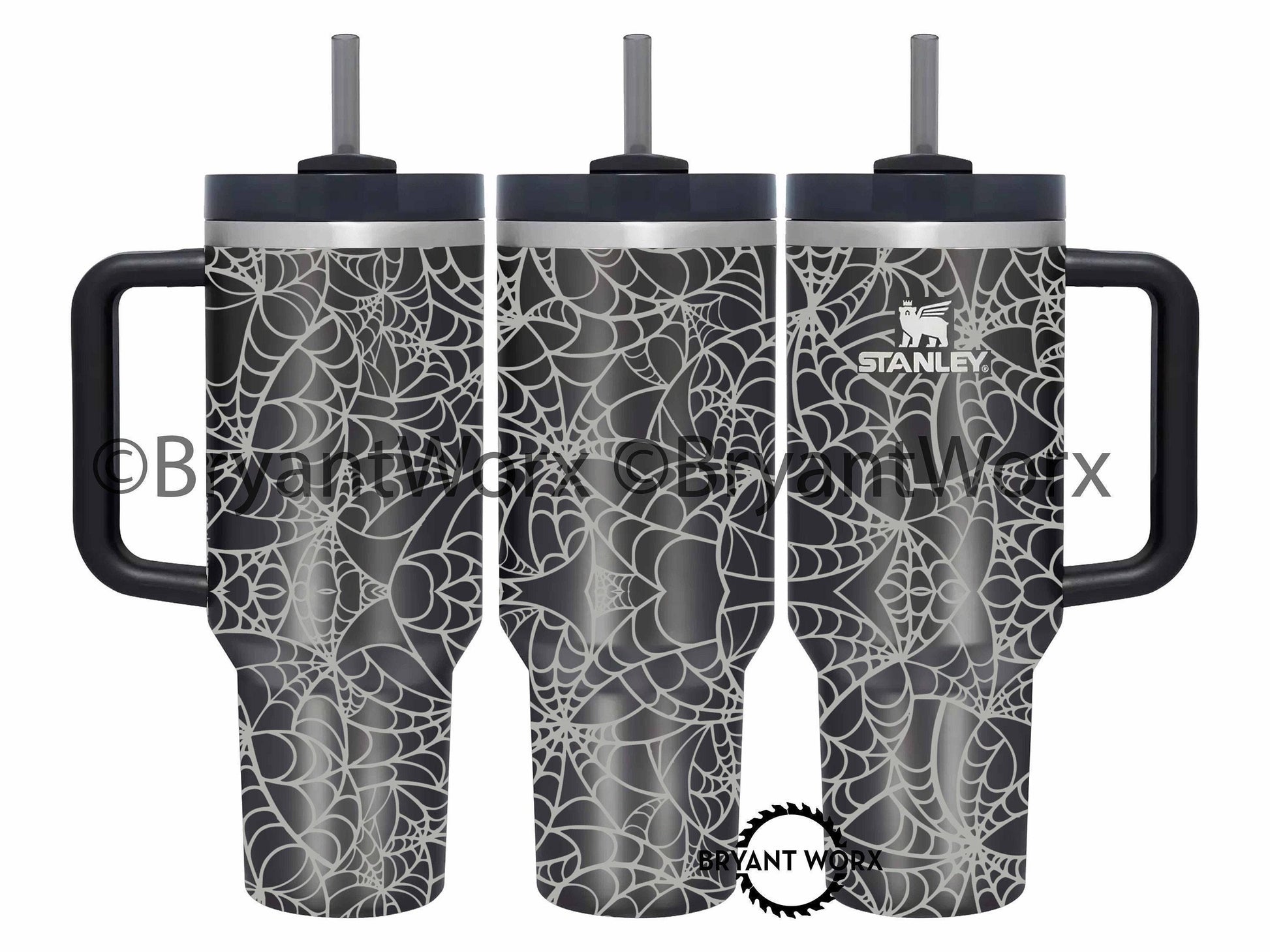 Spooky Spider Web Full Wrap | Engraved 40oz STANLEY with Handle | Scary | Halloween | Trick or Treat | BOO | Haunted | Fall | Spooky Season
