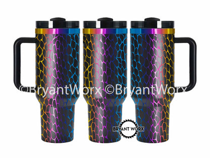 Dragon Scales | Engraved 40oz Tumbler with Handle | Custom | House Dragon | Fantasy Map | Inheritance | Basgiath | Thrones | Dungeon Master