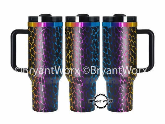 Dragon Scales | Engraved 40oz Tumbler with Handle | Custom | House Dragon | Fantasy Map | Inheritance | Basgiath | Thrones | Dungeon Master