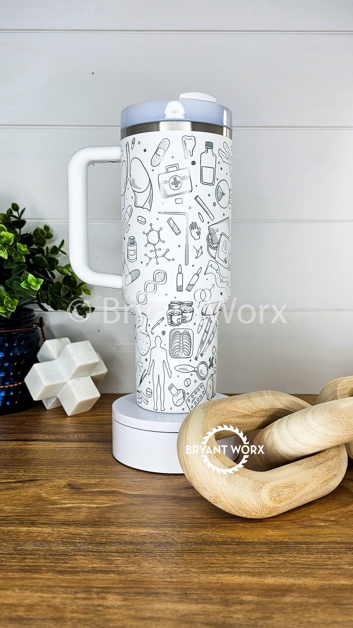 STANLEY Medical Full Wrap | Engraved 40oz STANLEY with Handle |Custom Engraving| Doctor | Nurse | Hospital | RN | Nurse Gift | Graduate Gift