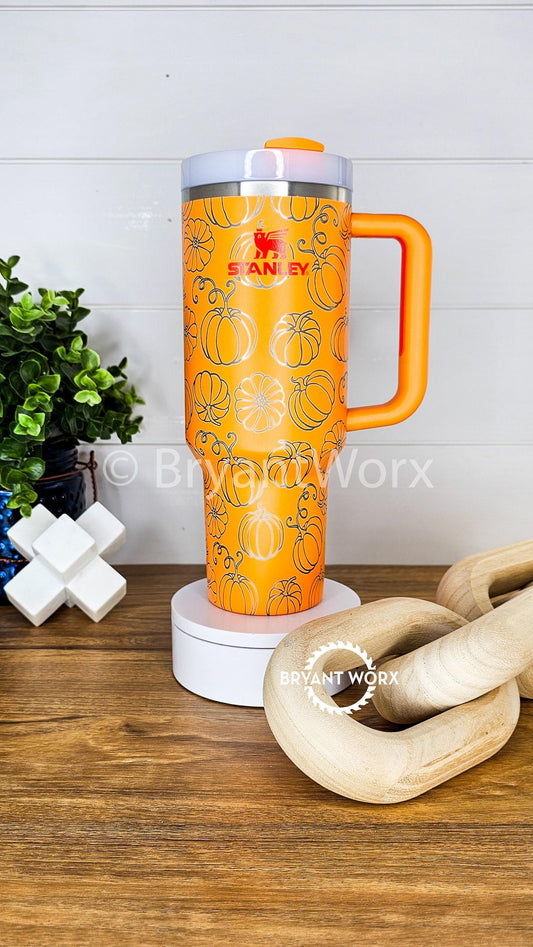 Pumpkin Patch Full Wrap | Engraved 40oz STANLEY with Handle | Scary | Halloween | Trick or Treat | BOO | Haunted | Fall | Spooky Season