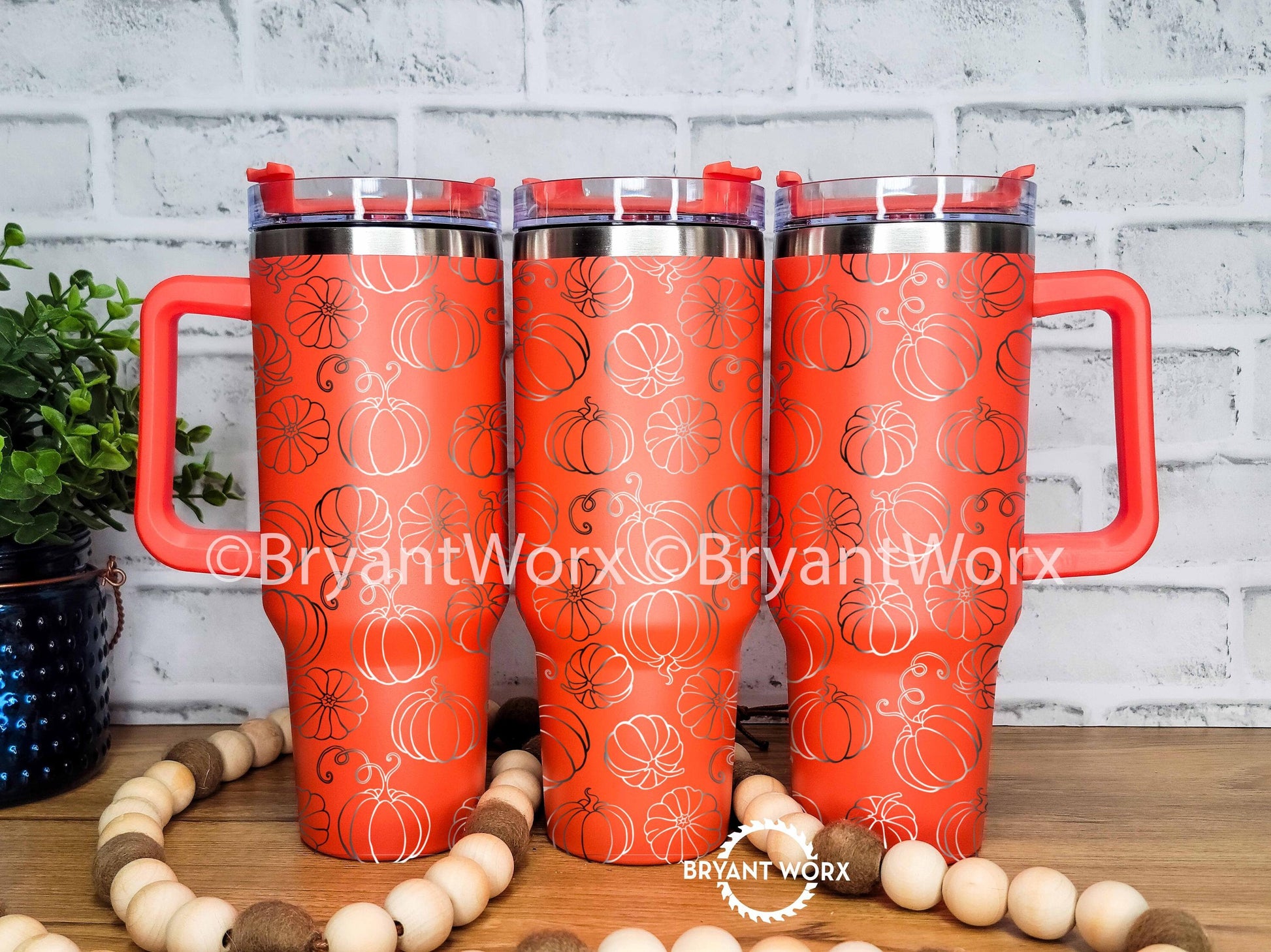 Pumpkin Patch | Engraved 40oz Tumbler with Handle | Fall | Scary | Haunted | Halloween | Trick or Treat | BOO | Spooky | Skeleton