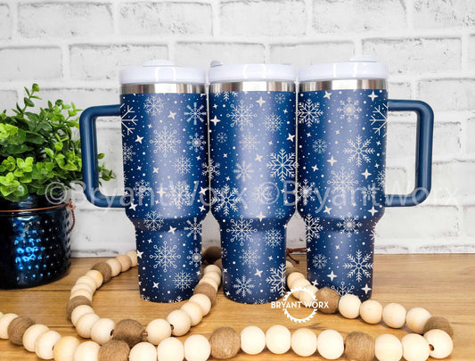 Snowflakes | Engraved 40oz Tumbler | Custom | Have Yourself | Merry Little Christmas | Christmas | Holiday | Holly | Winter