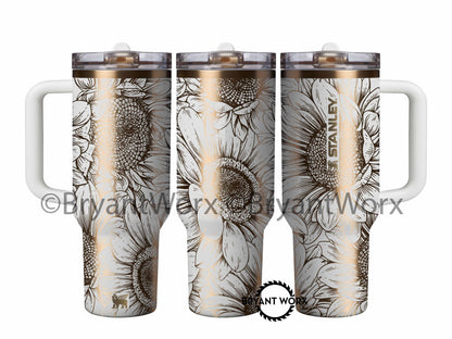 Sunflowers | Engraved STANLEY | Valentines Day | Love Cup | Flower Cup | Cute Valentine | Floral | Valentines | Sunflower | 40oz 30oz 20oz