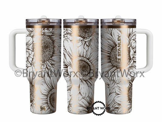 Sunflowers | Engraved STANLEY | Valentines Day | Love Cup | Flower Cup | Cute Valentine | Floral | Valentines | Sunflower | 40oz 30oz 20oz