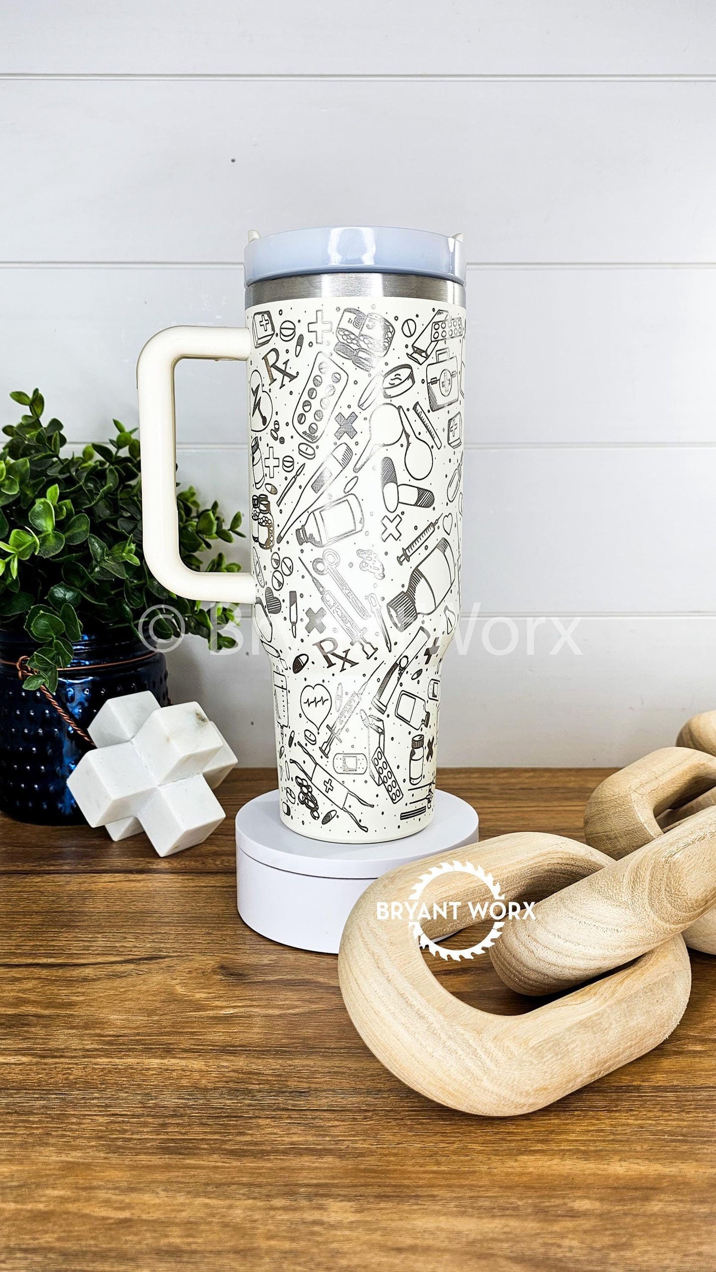 Pharmacy Wrap | Engraved 40oz Tumbler with Handle | Custom Engraving | Medicine | CPhT | Hospital | PharmD | Medical School | Graduate Gift