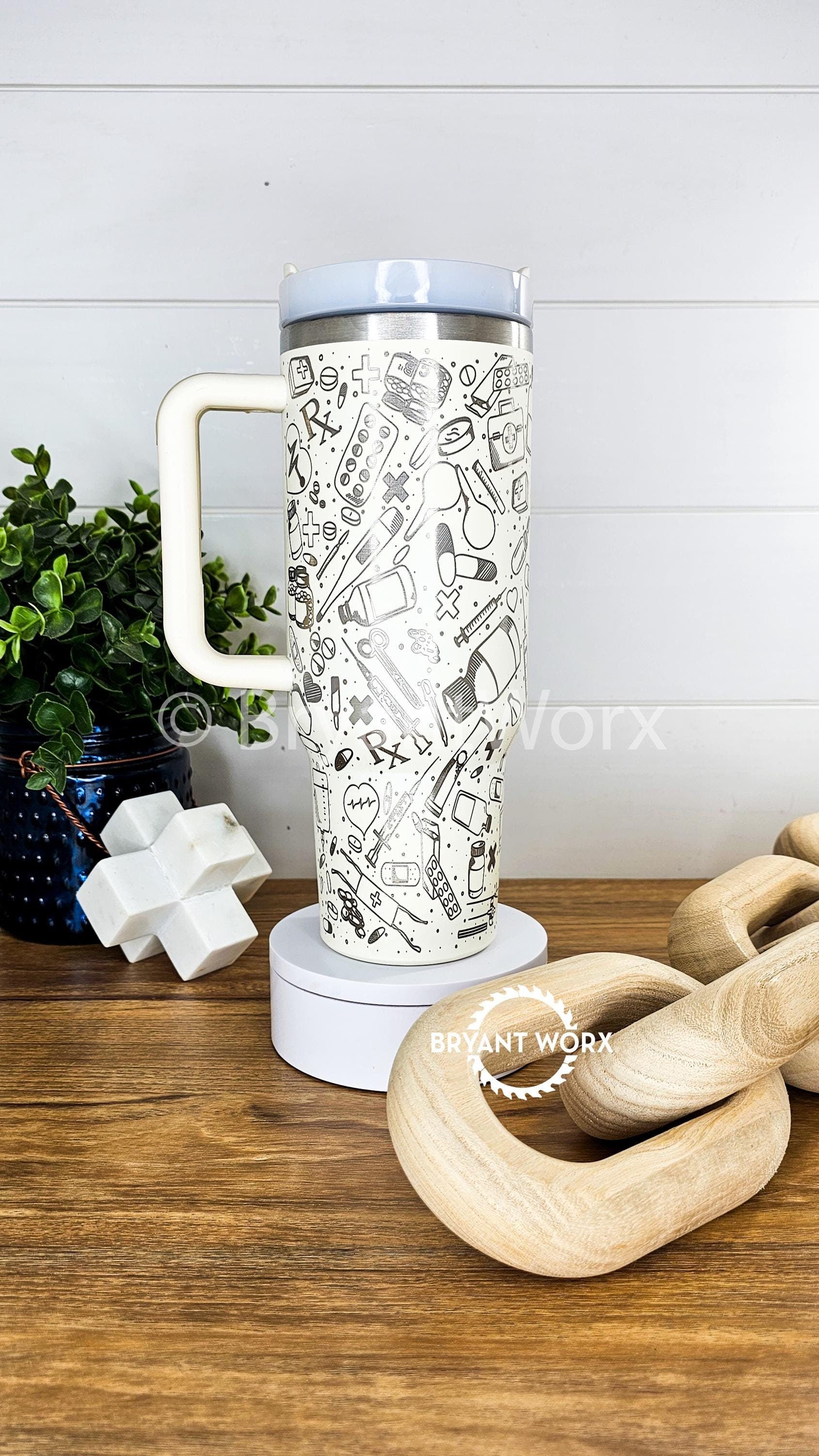Pharmacy Wrap | Engraved 40oz Tumbler with Handle | Custom Engraving | Medicine | CPhT | Hospital | PharmD | Medical School | Graduate Gift