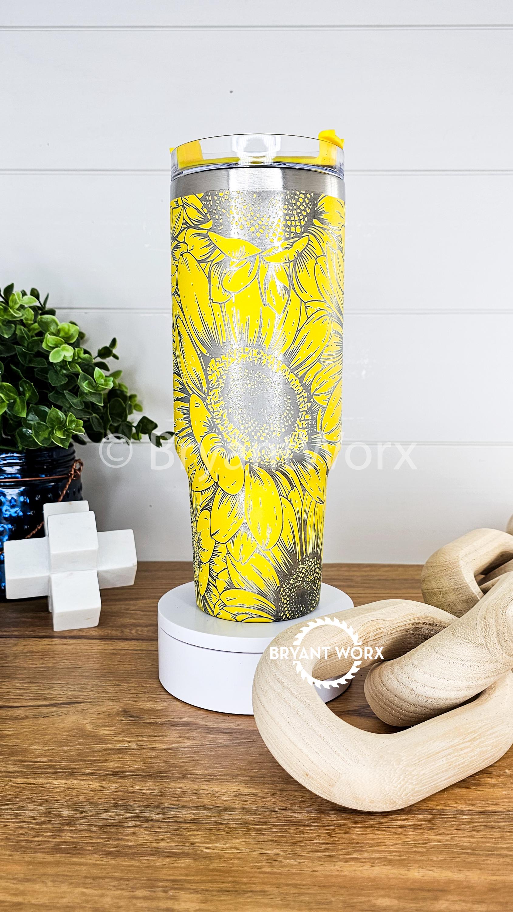 Sunflowers | Engraved 40oz Tumbler | Valentines Day | Love Cup | Flower Cup | Cute Valentine | Floral | Valentines | Sunflower | Florist