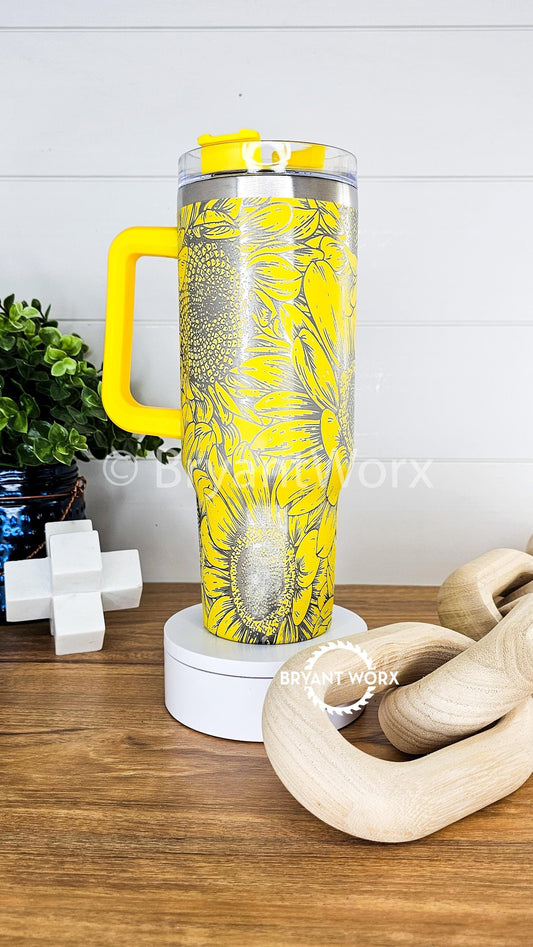 Sunflowers | Engraved 40oz Tumbler | Valentines Day | Love Cup | Flower Cup | Cute Valentine | Floral | Valentines | Sunflower | Florist