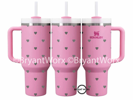 Cute Hearts | Engraved STANLEY | Valentines Day | Love Cup | Heart Cup | Cute Valentine | Be Mine | Valentine Stanley 40 oz 30oz 20oz