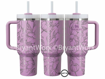 Peonies | Engraved STANLEY | Valentines Day | Love Cup | Flower Cup | Cute Valentine | Floral | Valentines | Peony | 40 oz 30oz 20oz