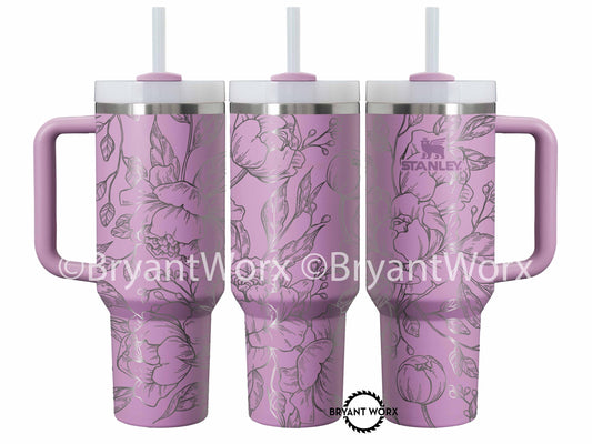 Peonies | Engraved STANLEY | Valentines Day | Love Cup | Flower Cup | Cute Valentine | Floral | Valentines | Peony | 40 oz 30oz 20oz