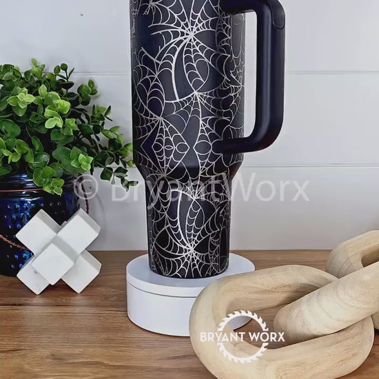 Spooky Spider Web Full Wrap | Engraved 40oz STANLEY with Handle | Scary | Halloween | Trick or Treat | BOO | Haunted | Fall | Spooky Season