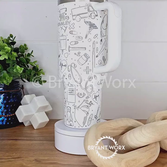 STANLEY Medical Full Wrap | Engraved 40oz STANLEY with Handle |Custom Engraving| Doctor | Nurse | Hospital | RN | Nurse Gift | Graduate Gift