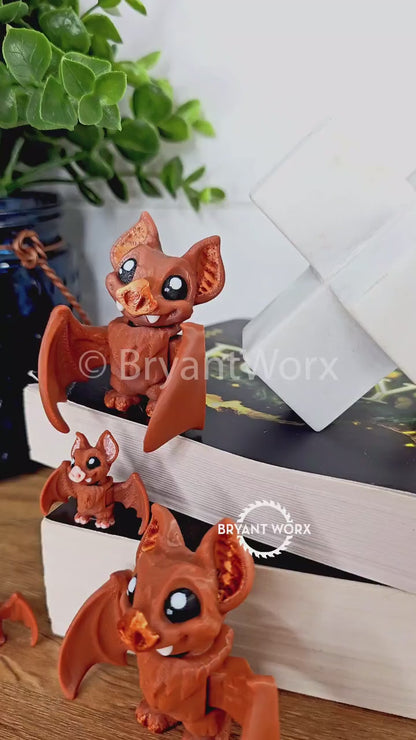 Bat Toy | Articulated 3D Print | Kids Toy | Animal Gift | Vampire Bat | Cute Bat | Bat Babies | Desk Pet | Halloween