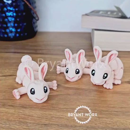 Rabbit Toy or Keychain | Bunny | Articulated 3D Print | Kids Toy | Animal Gift | Cotton Tail | Cute Bunny | Easter Basket | Christmas Gift