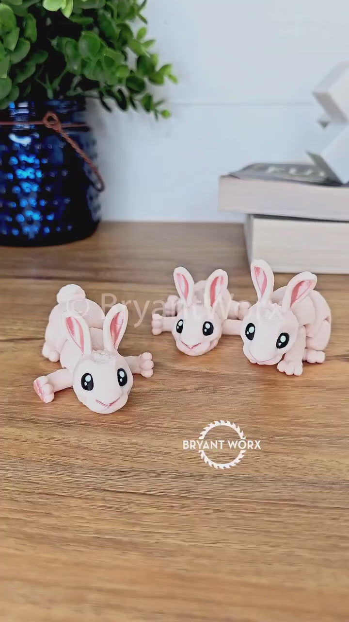 Rabbit Toy or Keychain | Bunny | Articulated 3D Print | Kids Toy | Animal Gift | Cotton Tail | Cute Bunny | Easter Basket | Christmas Gift