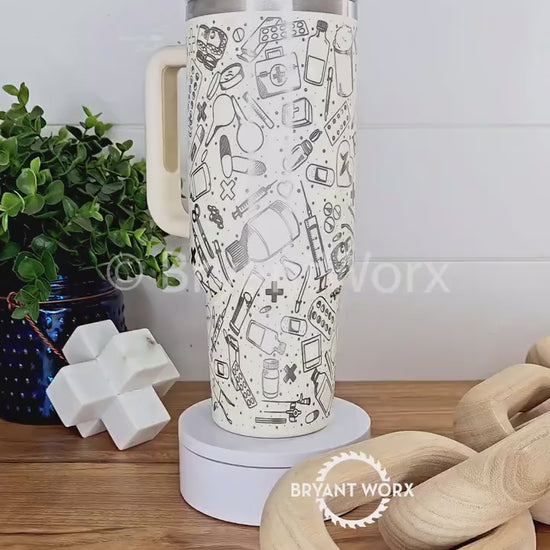 Pharmacy Wrap | Engraved 40oz Tumbler with Handle | Custom Engraving | Medicine | CPhT | Hospital | PharmD | Medical School | Graduate Gift