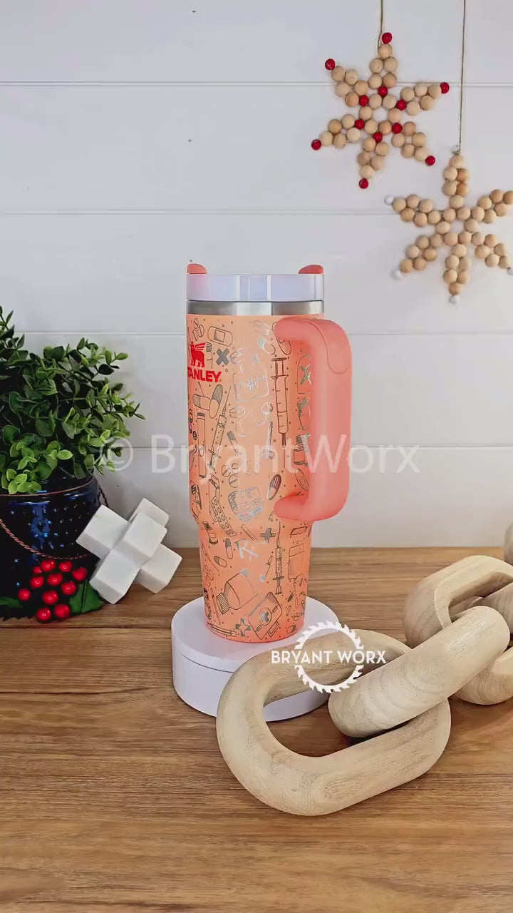STANLEY Pharmacy Full Wrap | Engraved STANLEY | Custom Engraving | Medicine | CPhT | Hospital | PharmD | Medical School | Graduate Gift