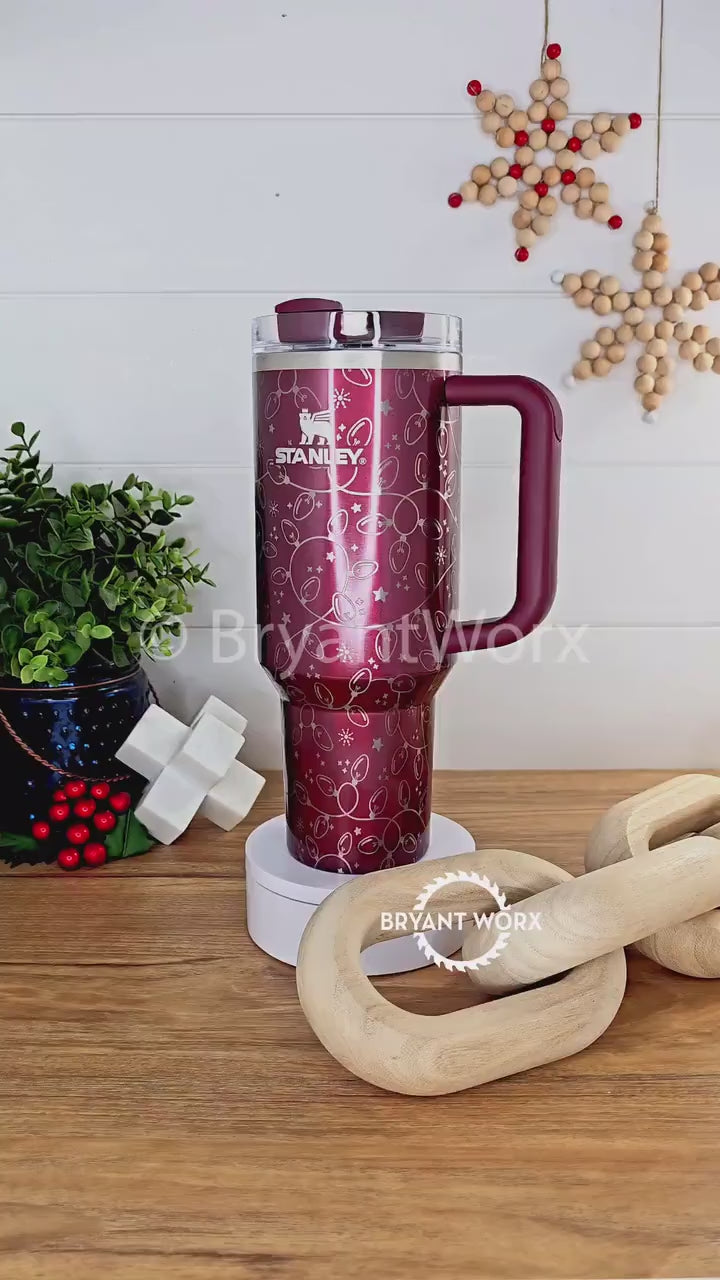 Christmas Lights | Engraved Stanley® Tumbler | 40oz – Bryant Worx