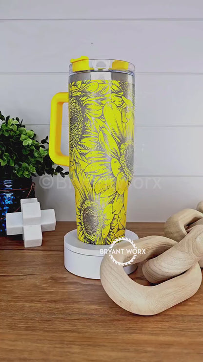 Sunflowers | Engraved 40oz Tumbler | Valentines Day | Love Cup | Flower Cup | Cute Valentine | Floral | Valentines | Sunflower | Florist