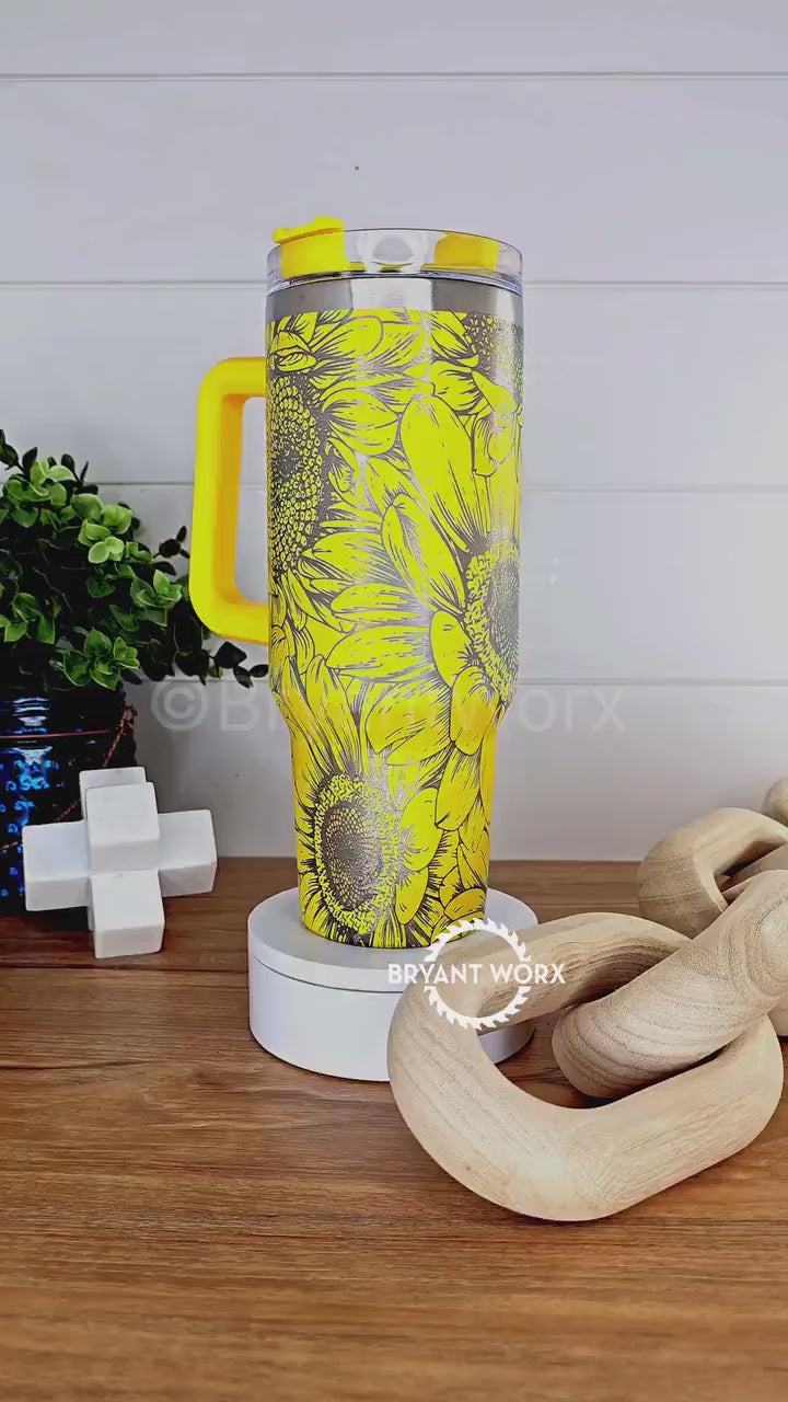 Sunflowers | Engraved 40oz Tumbler | Valentines Day | Love Cup | Flower Cup | Cute Valentine | Floral | Valentines | Sunflower | Florist